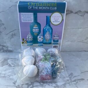 Herrschners Ornament of the Month Elegant Eggs Kit Makes 5 Satin Ornaments NIB